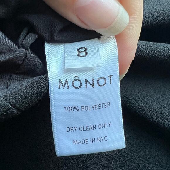 $1395 NWT Monot Black One Shoulder Cut Out Formal Gown Size 8 - Picture 7 of 7